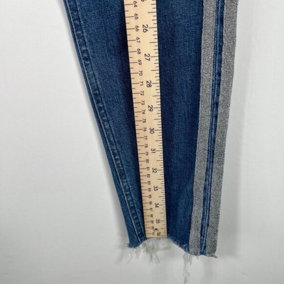 Anthropologie Pilcro and The Letterpress Tuxedo Stripe Raw Hem Jeans 27 - Picture 8 of 15